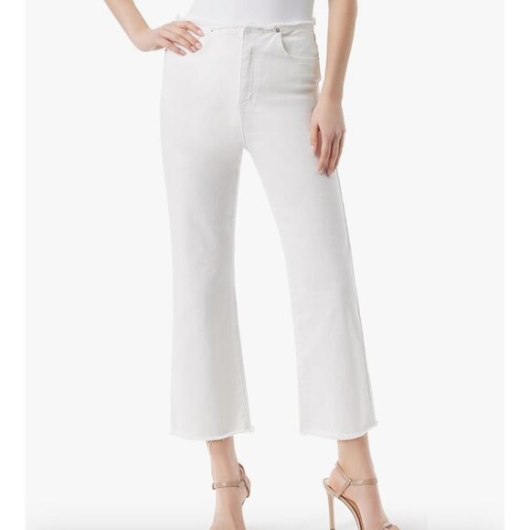 Jessica Simpson Love Song High Rise Crop Flare White Jeans Womens Size 27 Denim - Picture 1 of 12